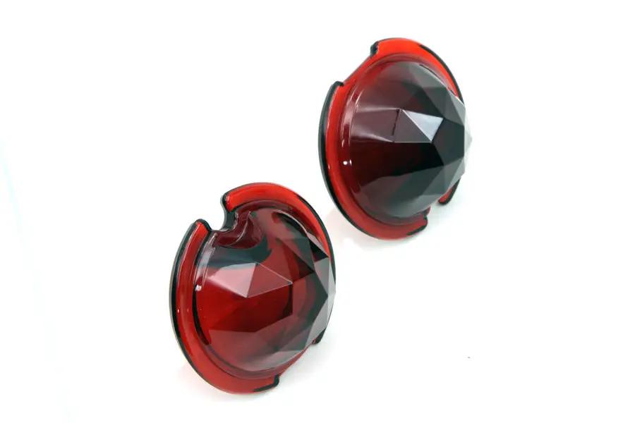 Wyatt Gatling Tail Lamp Glass Lens Set Faceted Red for Harley Davidson FL (1949-1958) by Wyatt Gatling