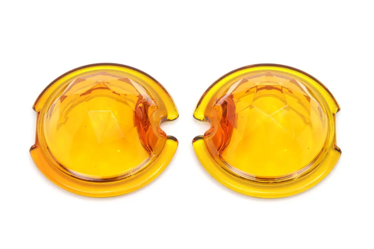 Wyatt Gatling 33-1139 Amber Faceted Tail Lamp Lens Set for Harley Davidson FL by Wyatt Gatling
