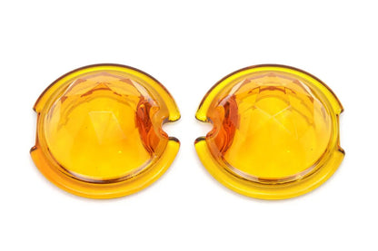 Wyatt Gatling 33-1139 Amber Faceted Tail Lamp Lens Set for Harley Davidson FL by Wyatt Gatling