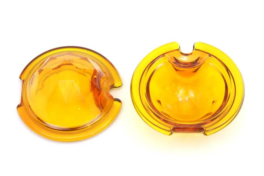 Wyatt Gatling 33-1139 Amber Faceted Tail Lamp Lens Set for Harley Davidson FL by Wyatt Gatling