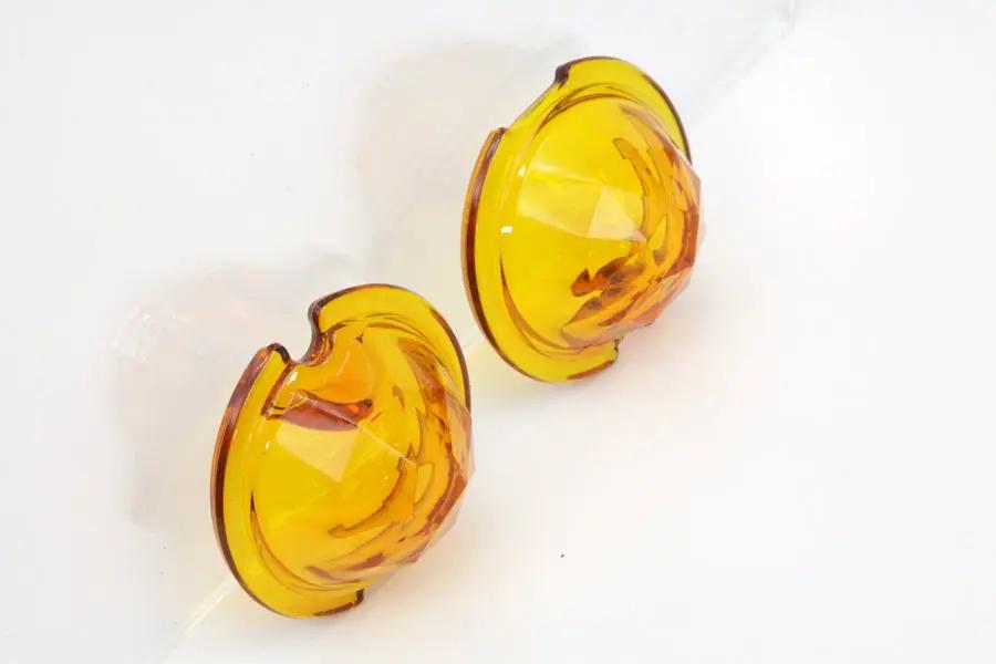 Wyatt Gatling 33-1139 Amber Faceted Tail Lamp Lens Set for Harley Davidson FL by Wyatt Gatling