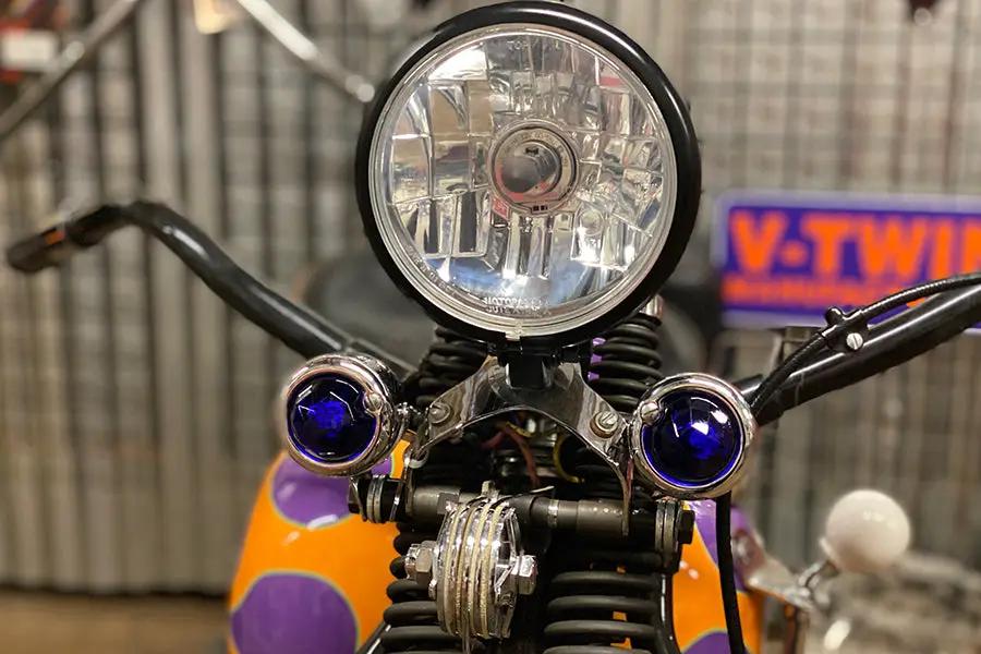 Wyatt Gatling Blue Faceted Tail Lamp Lens Set for Harley Davidson FL (1949-1958) by Wyatt Gatling