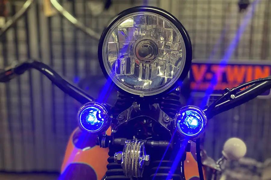 Wyatt Gatling Blue Faceted Tail Lamp Lens Set for Harley Davidson FL (1949-1958) by Wyatt Gatling