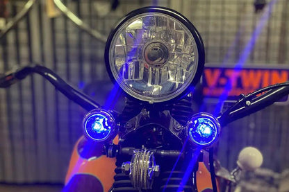 Wyatt Gatling Blue Faceted Tail Lamp Lens Set for Harley Davidson FL (1949-1958) by Wyatt Gatling