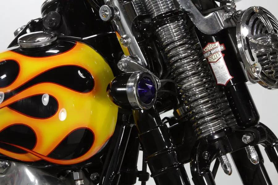 Wyatt Gatling Blue Faceted Tail Lamp Lens Set for Harley Davidson FL (1949-1958) by Wyatt Gatling
