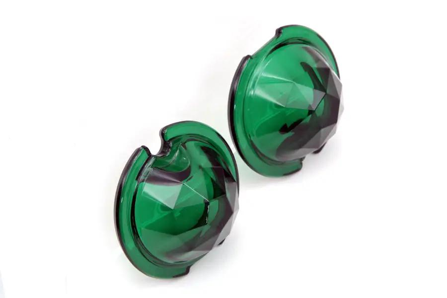 Wyatt Gatling 33-1141 Faceted Green Tail Lamp Lens Set for Harley Davidson FL by Wyatt Gatling