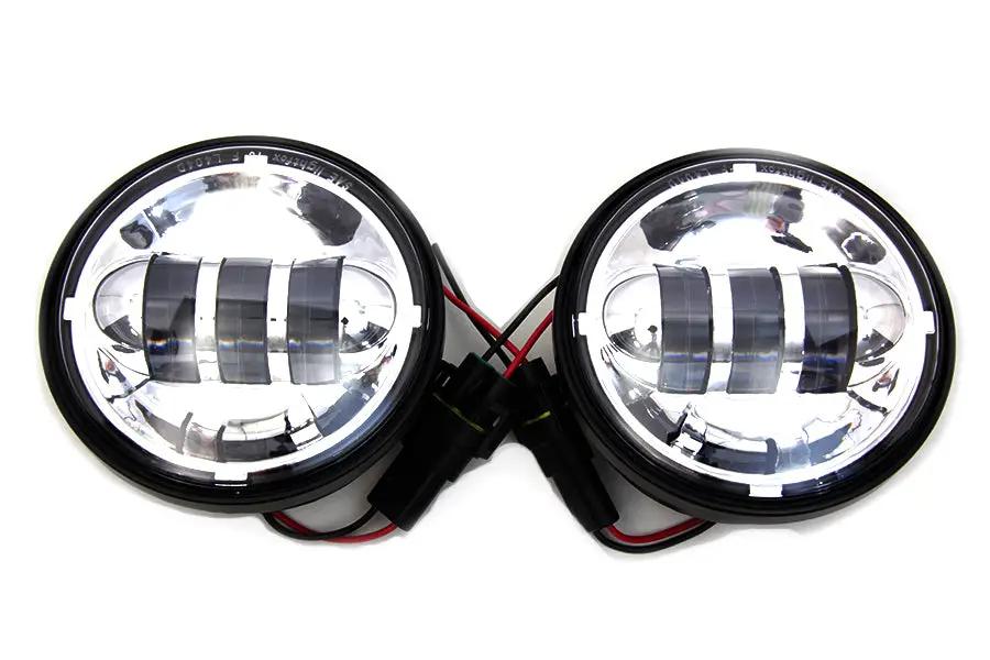 Wyatt Gatling 4-1/2 Inch Chrome LED Spotlamp Assembly for Harley Davidson FLT by Wyatt Gatling