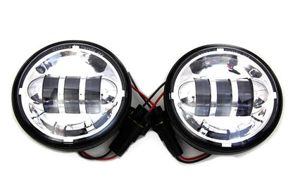 Wyatt Gatling 4-1/2 Inch Chrome LED Spotlamp Assembly for Harley Davidson FLT by Wyatt Gatling