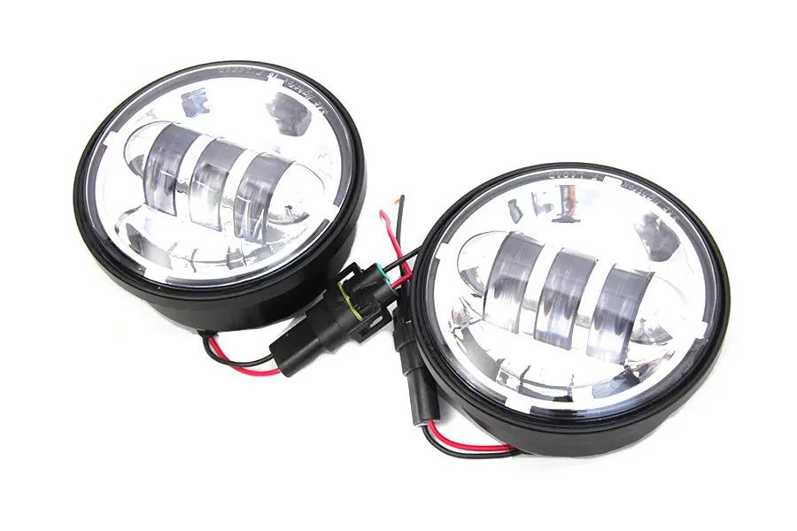 Wyatt Gatling 4-1/2 Inch Chrome LED Spotlamp Assembly for Harley Davidson FLT by Wyatt Gatling