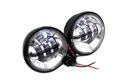 Wyatt Gatling 4-1/2 Inch Chrome LED Spotlamp Assembly for Harley Davidson FLT by Wyatt Gatling