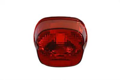 V-Twin 12-0411D Red Laydown Style Tail Lamp Lens with License Plate Face Down - Fits Harley Davidson FLT by V-Twin
