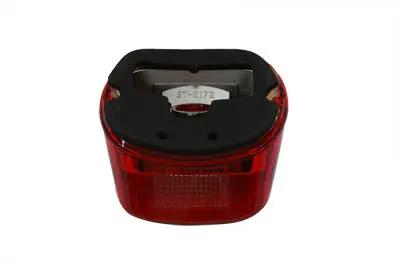 V-Twin 12-0411D Red Laydown Style Tail Lamp Lens with License Plate Face Down - Fits Harley Davidson FLT by V-Twin