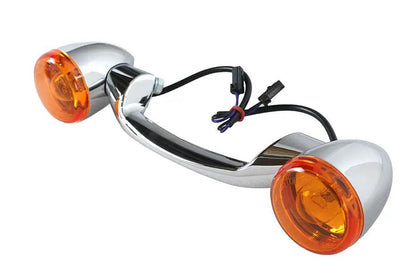 Wyatt Gatling Chrome Revox Turn Signal Bar with Lamps for Harley Davidson FLST (2000-2009) by Wyatt Gatling