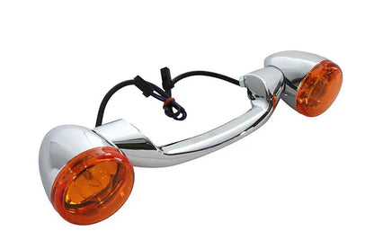 Wyatt Gatling Chrome Revox Turn Signal Bar with Lamps for Harley Davidson FLST (2000-2009) by Wyatt Gatling