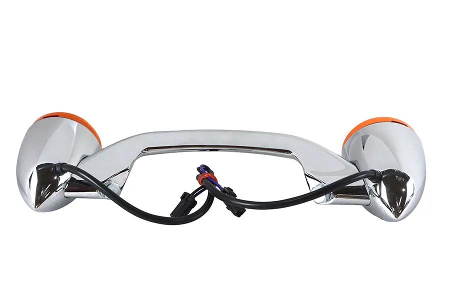 Wyatt Gatling Chrome Revox Turn Signal Bar with Lamps for Harley Davidson FLST (2000-2009) by Wyatt Gatling