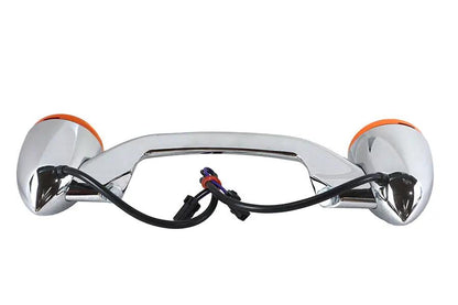 Wyatt Gatling Chrome Revox Turn Signal Bar with Lamps for Harley Davidson FLST (2000-2009) by Wyatt Gatling
