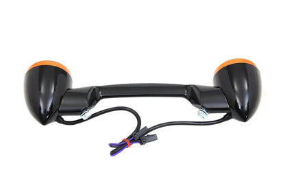 Wyatt Gatling Black Revox Turn Signal Bar with Lamps for Harley Davidson FLST (2000-2009) by Wyatt Gatling
