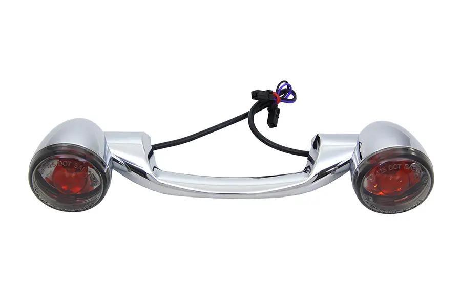 Wyatt Gatling Chrome Steel Revox Turn Signal Bar with Lamps for Harley Davidson FLST (2000-2009) by Wyatt Gatling