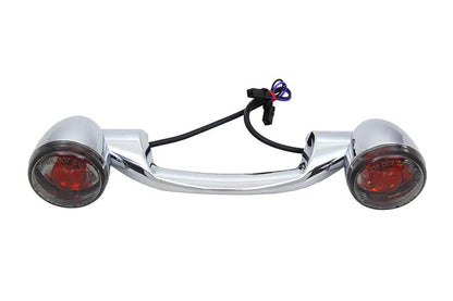 Wyatt Gatling Chrome Steel Revox Turn Signal Bar with Lamps for Harley Davidson FLST (2000-2009) by Wyatt Gatling