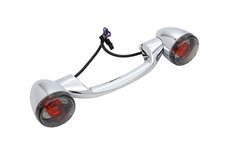 Wyatt Gatling Chrome Steel Revox Turn Signal Bar with Lamps for Harley Davidson FLST (2000-2009) by Wyatt Gatling