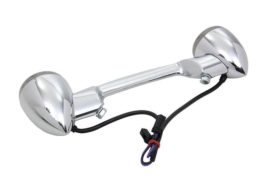 Wyatt Gatling Chrome Steel Revox Turn Signal Bar with Lamps for Harley Davidson FLST (2000-2009) by Wyatt Gatling