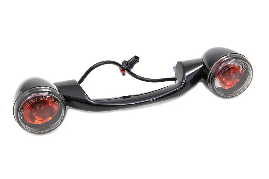 Wyatt Gatling Black Revox Turn Signal Bar with Lamps for Harley Davidson FLST (2000-2009) by Wyatt Gatling