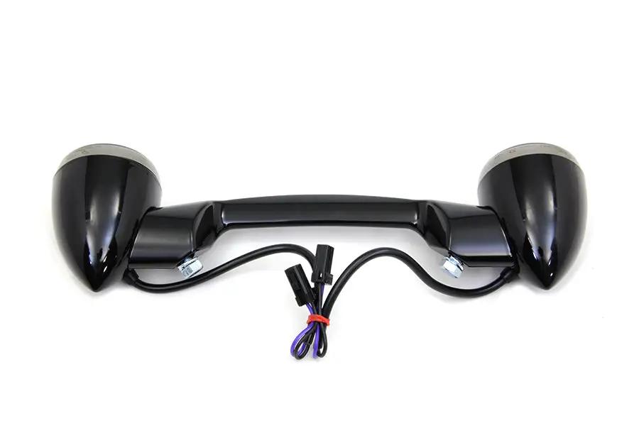 Wyatt Gatling Black Revox Turn Signal Bar with Lamps for Harley Davidson FLST (2000-2009) by Wyatt Gatling
