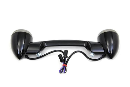 Wyatt Gatling Black Revox Turn Signal Bar with Lamps for Harley Davidson FLST (2000-2009) by Wyatt Gatling