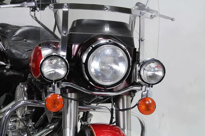 Wyatt Gatling Billet Spotlamp Trim Set Black for Harley Davidson FL (1962-1971) by Wyatt Gatling