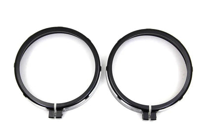 Wyatt Gatling Billet Spotlamp Trim Set Black for Harley Davidson FL (1962-1971) by Wyatt Gatling