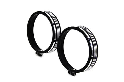 Wyatt Gatling Billet Spotlamp Trim Set Black for Harley Davidson FL (1962-1971) by Wyatt Gatling