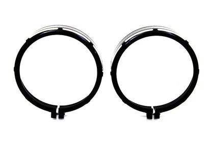 Wyatt Gatling Billet Spotlamp Trim Set Black for Harley Davidson FL (1962-1971) by Wyatt Gatling