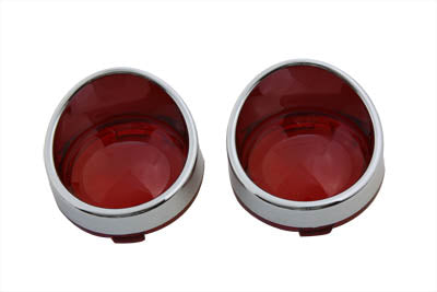 Wyatt Gatling L22-6828R Chrome Turn Signal Bezel with Red Lens for Harley Davidson FXSTD (2000-2007)