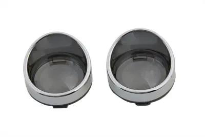 Wyatt Gatling L22-6828M Chrome Turn Signal Bezel with Smoke Lens for Harley Davidson FXSTD (2000-2007) by Wyatt Gatling