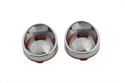 Wyatt Gatling L22-6828AC Amber Mirrored Chrome Turn Signal Bezel for Harley Davidson FXSTD by Wyatt Gatling