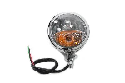 V-Twin Chrome Spotlamp Assembly with Amber Running Lamp for Harley Davidson FL (1964-1973) by V-Twin