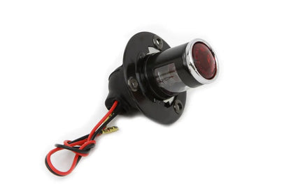 Wyatt Gatling 63512 Black 1 inch Round Tail Lamp with Red Lens and Chrome Rim by Wyatt Gatling