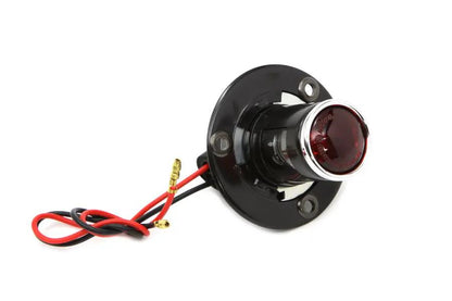 Wyatt Gatling 63512 Black 1 inch Round Tail Lamp with Red Lens and Chrome Rim by Wyatt Gatling