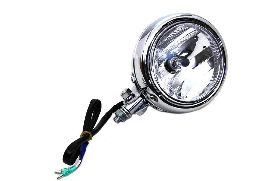 Wyatt Gatling Diamond Cut H-3 Spotlamp with Clear Lens for Harley Davidson FL 1964-1973 by Wyatt Gatling