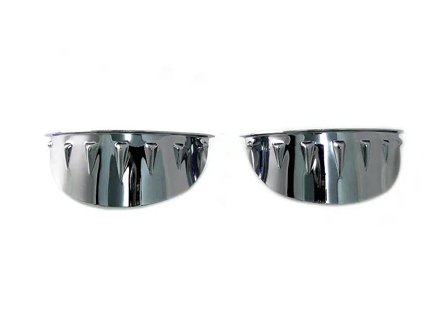 Wyatt Gatling Chrome 4-1/2 inch Glide Spotlamp Visor Set - Stylish Deco Style by Wyatt Gatling
