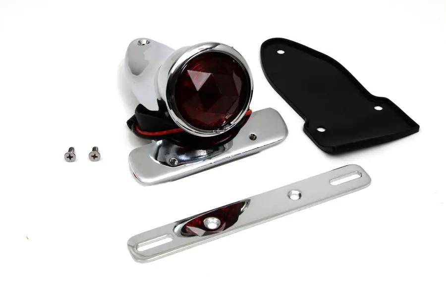 V-Twin Bates Bobber Tail Lamp Assembly Chrome with Mount Gasket and Accessories by V-Twin