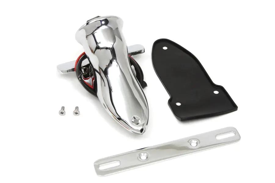 V-Twin Bates Bobber Tail Lamp Assembly Chrome with Mount Gasket and Accessories by V-Twin