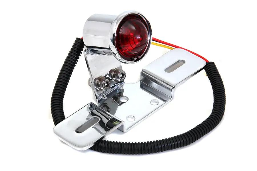 Wyatt Gatling L24-0438GC Chrome Round Tail Lamp with 2-Inch Glass Lens by Wyatt Gatling