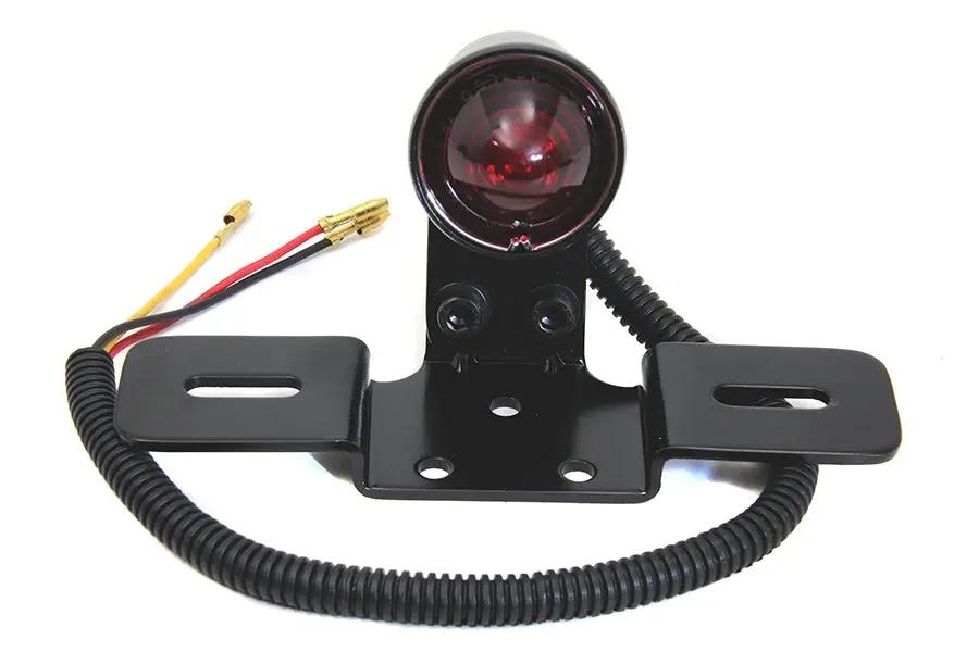 Wyatt Gatling 77991B Black Round Tail Lamp with Dual Filament Bulb and Glass Lens by Wyatt Gatling