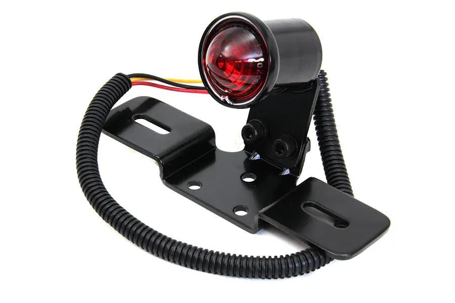 Wyatt Gatling 77991B Black Round Tail Lamp with Dual Filament Bulb and Glass Lens by Wyatt Gatling