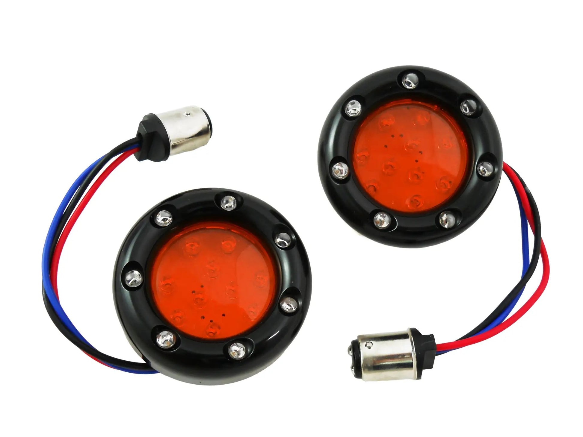 Wyatt Gatling Black LED Turn Signal Bezel with Red Lens - Part #77925 by Wyatt Gatling