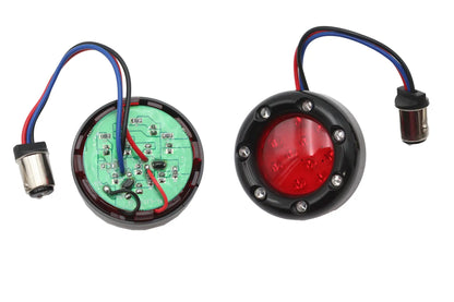 Wyatt Gatling Black LED Turn Signal Bezel with Red Lens - Part #77925 by Wyatt Gatling