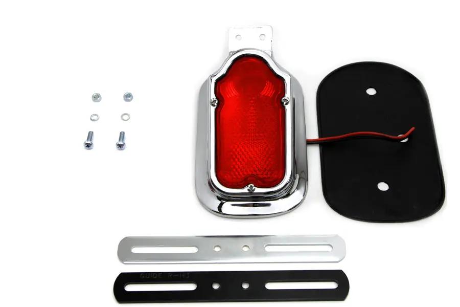 V-Twin Chrome Tombstone Style Tail Lamp Kit (Part 33-1341) by V-Twin