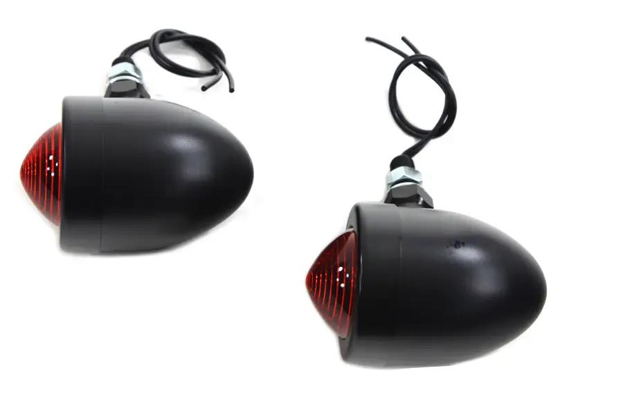 Wyatt Gatling Black Bullet Marker Lamp Set with Red Lens - Part #20-6505ALMB by Wyatt Gatling
