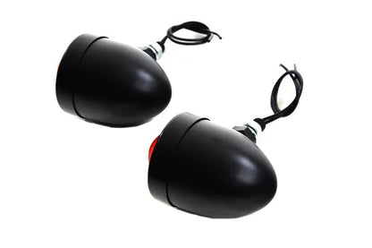 Wyatt Gatling Black Bullet Marker Lamp Set with Red Lens - Part #20-6505ALMB by Wyatt Gatling